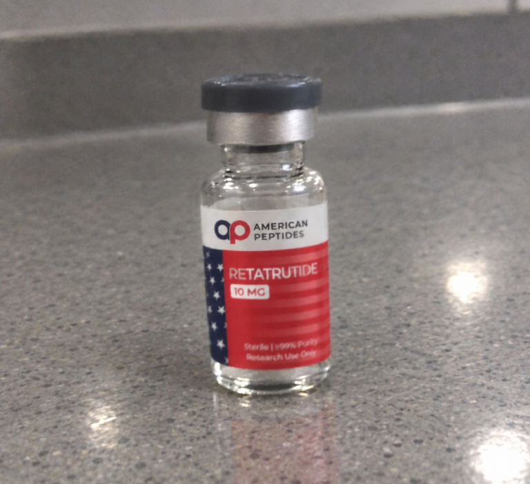 The vial of Retatrutide as we received it